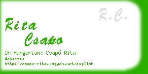 rita csapo business card